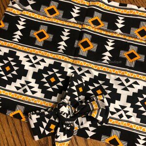 Black & Orange Swaddle Blanket and Matching Knot Headband  ST4095 NWT Boutique